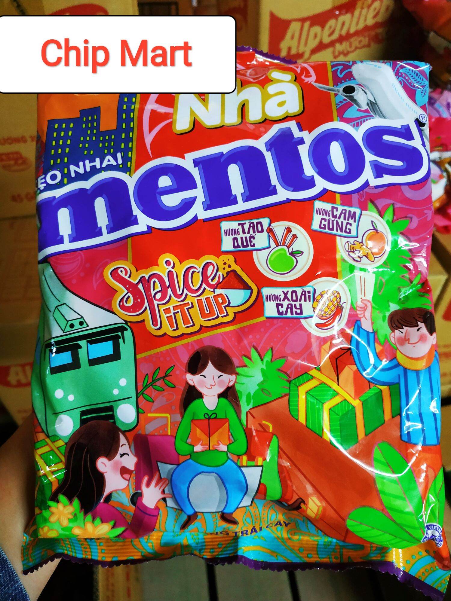 Kẹo mentos Spice It up hương trái cây hỗn hợp gói 110 viên