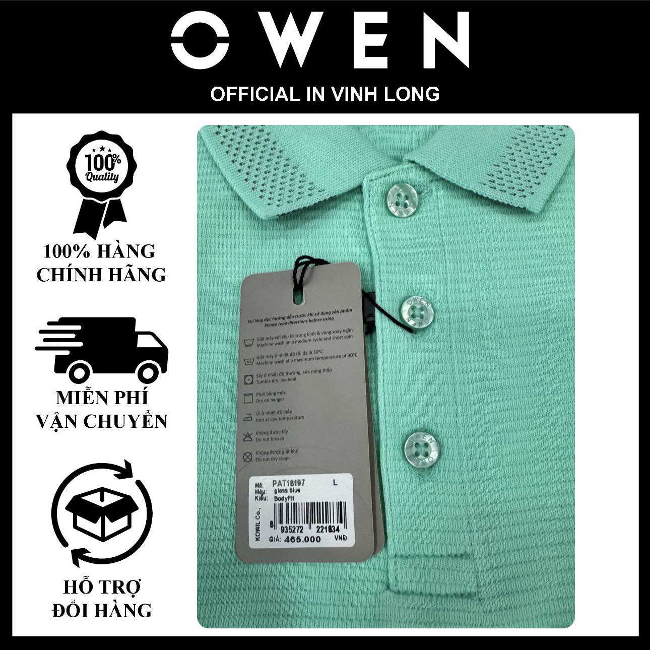 Áo Polo nam Owen form BodyFit còn size L(65-70kg) (PAT18197)