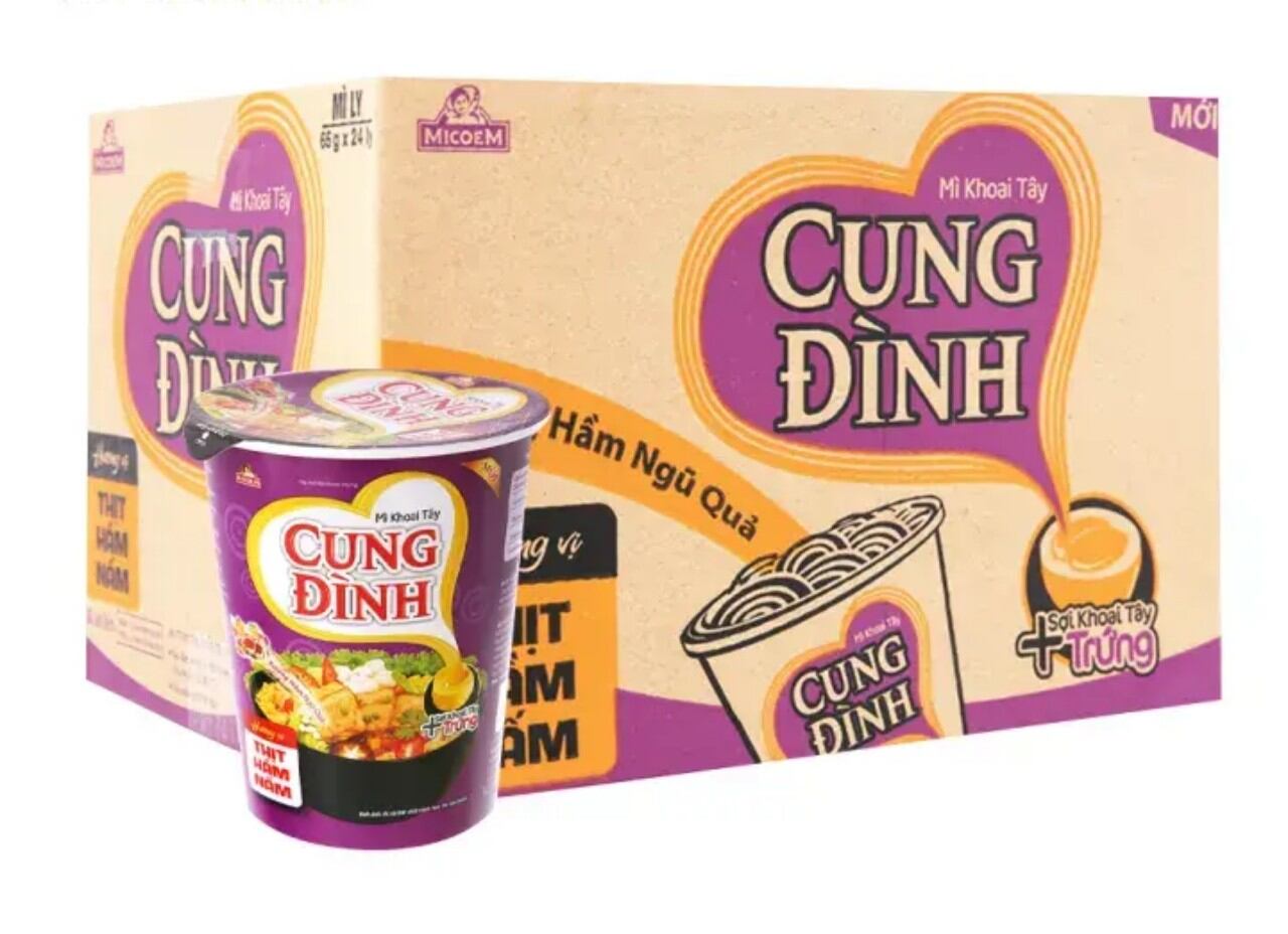Thùng mì ly hương vị Thịt Hầm Nấm + Trứng Cùng Đình