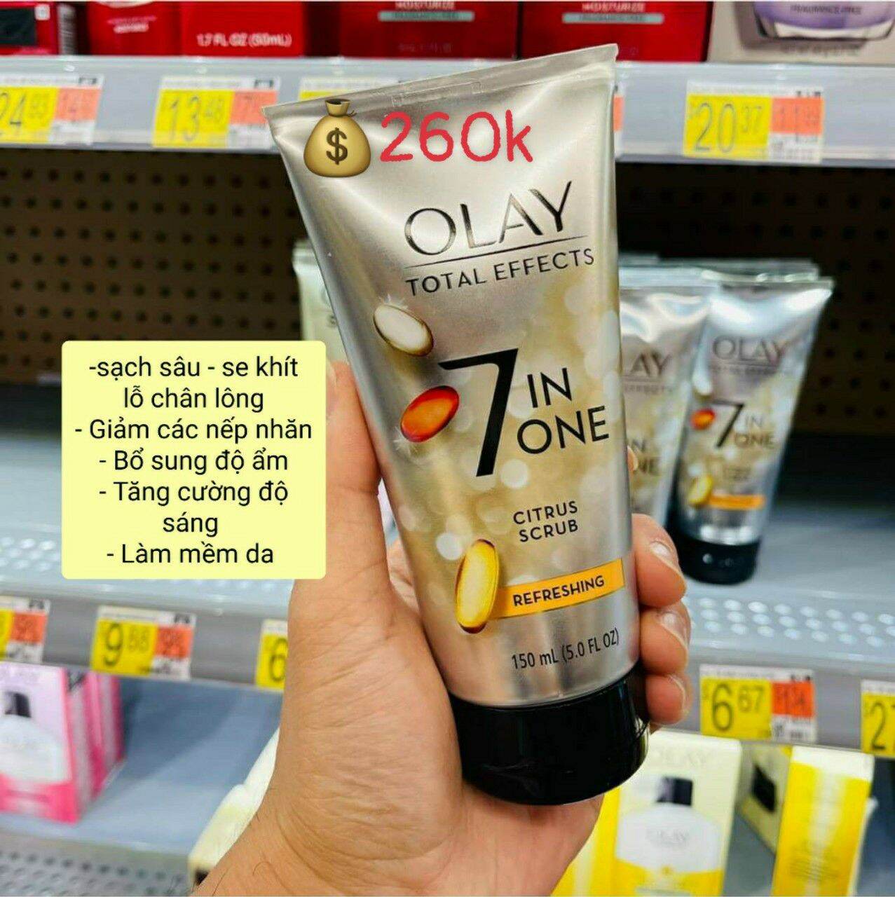 [HCM][Hàng Mỹ]Sữa Rửa Mặt OLAY Dưỡng Da Chống Lão Hoá 7 In One - 150mL