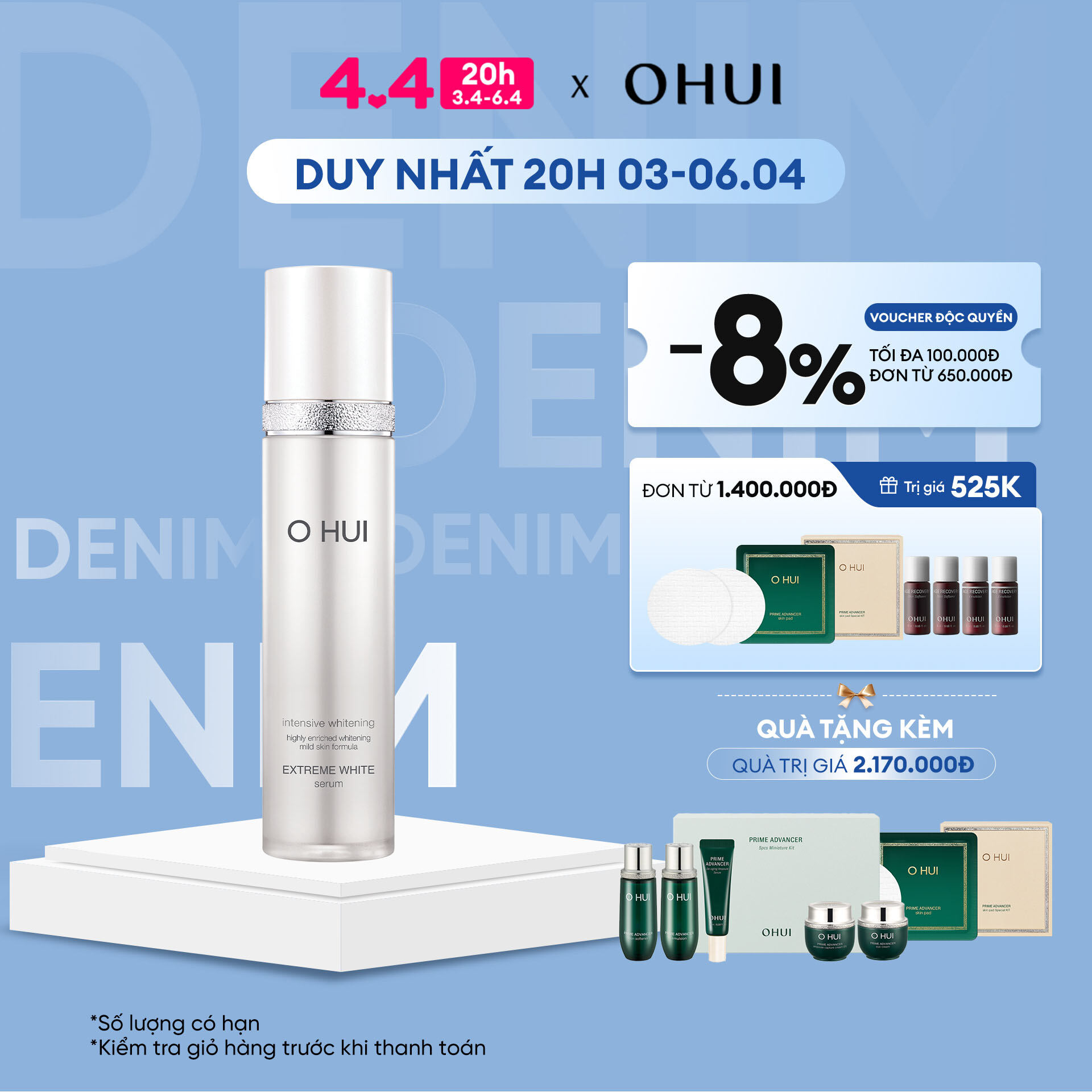 Tinh chất dưỡng trắng OHUI Extreme White Serum 45ml