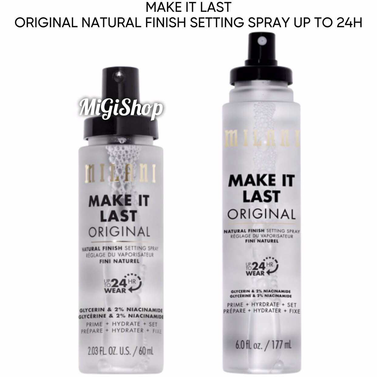 Xịt Khoá Nền Giữ Lớp Trang Điểm Milani Make It Last Original Natural Finish Setting Spray Up To 24H 60ml