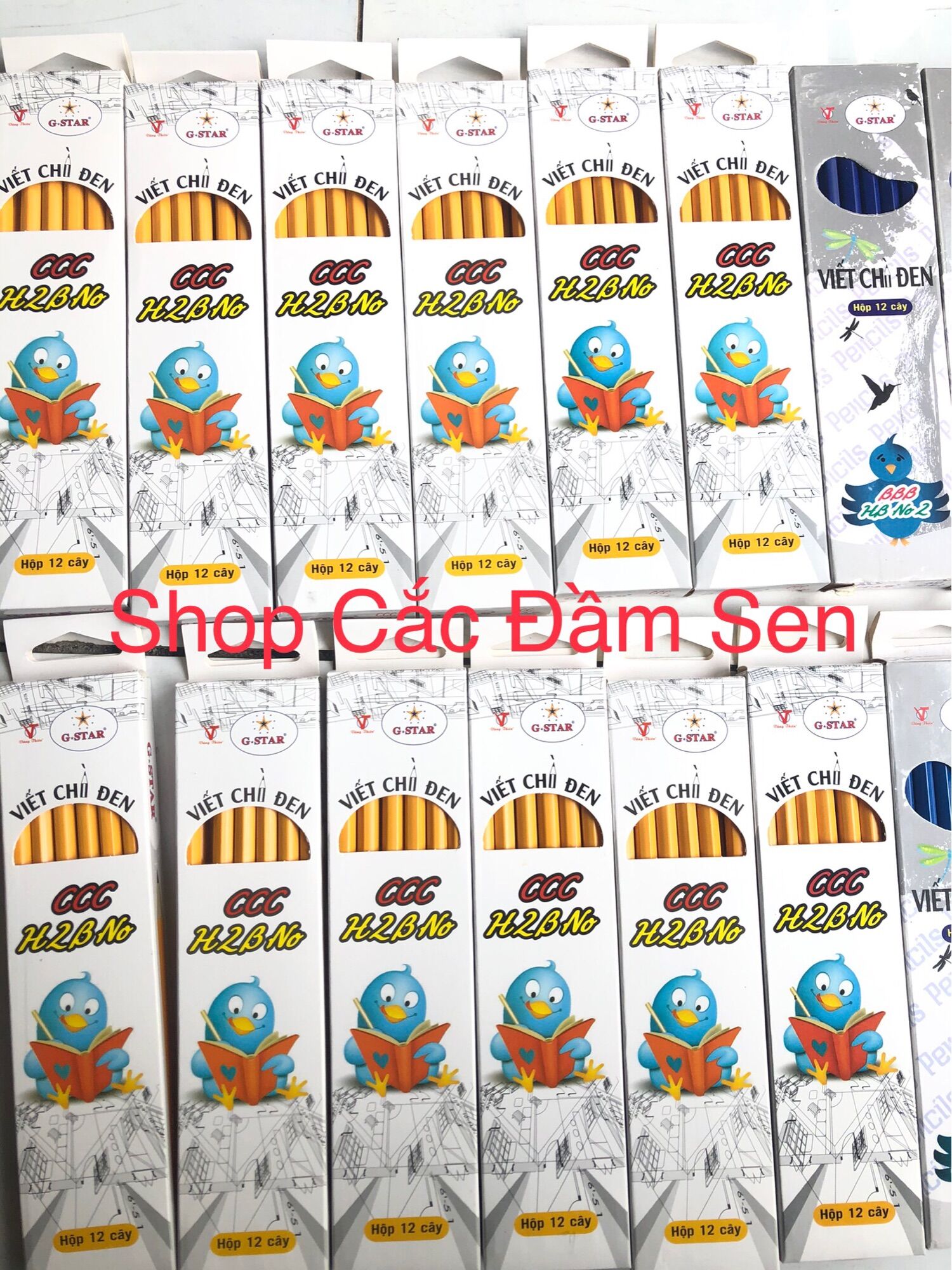 Hộp 12 cây Bút chì 2B viết tập loại tốt có gôm