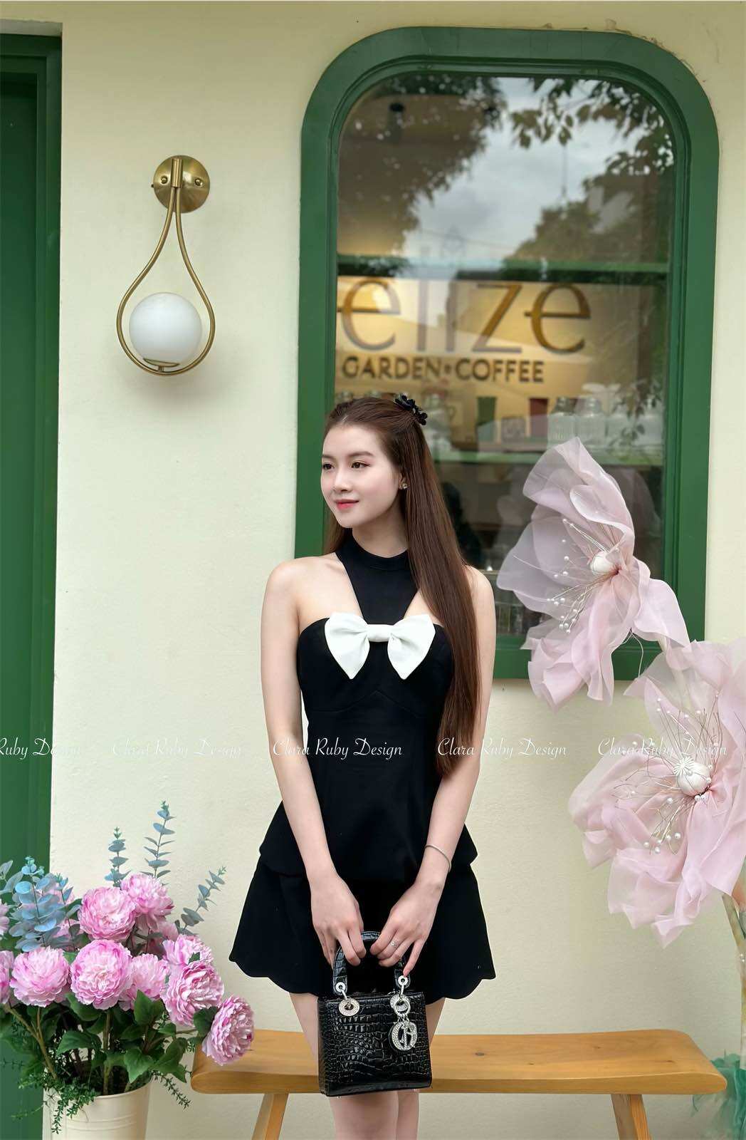 Top - áo cổ yếm thắt nơ - CLARA RUBY