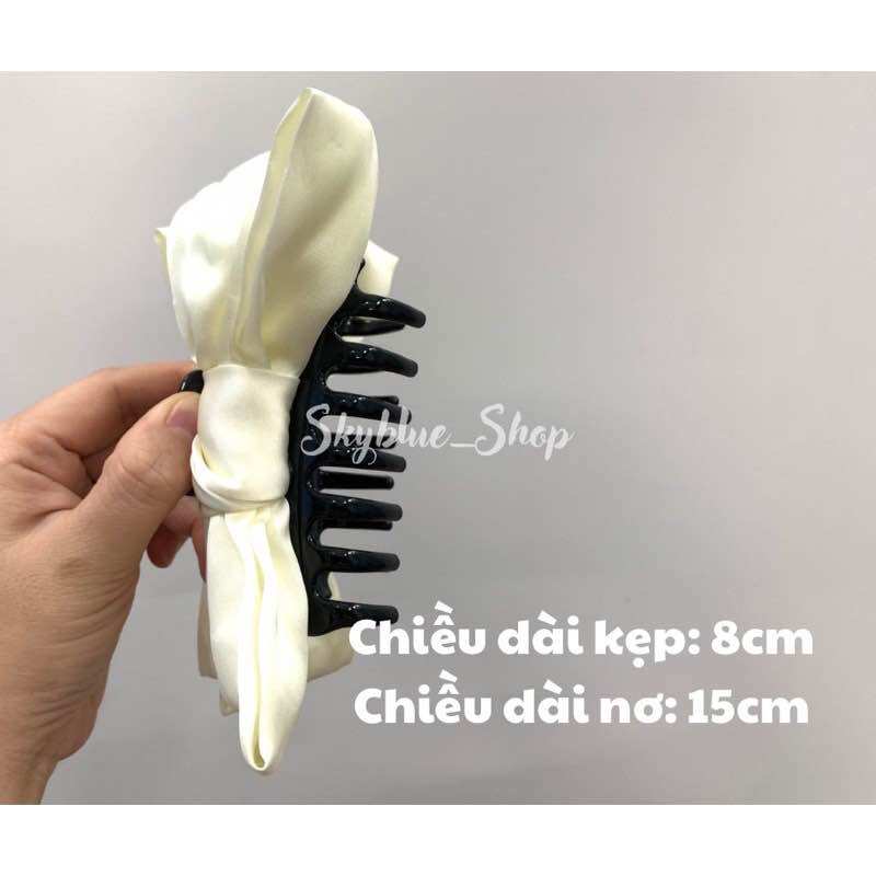 Kẹp tóc nơ lớn cho nữ 3 màu lựa chọn ( Đen, Đỏ, Trắng kem )