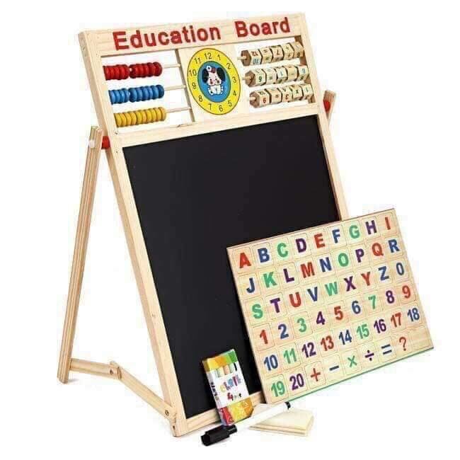 Bộ đồ chơi bảng tính chữ số 2 mặt bằng gỗ cho bé thông minh