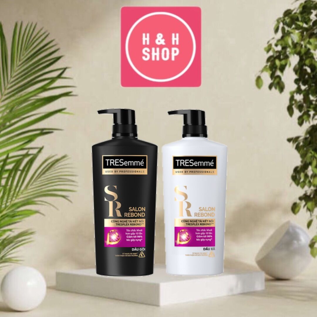 Combo Gội 640g Xả 620g Tresemme Salon Rebond dành cho tóc hư tổn