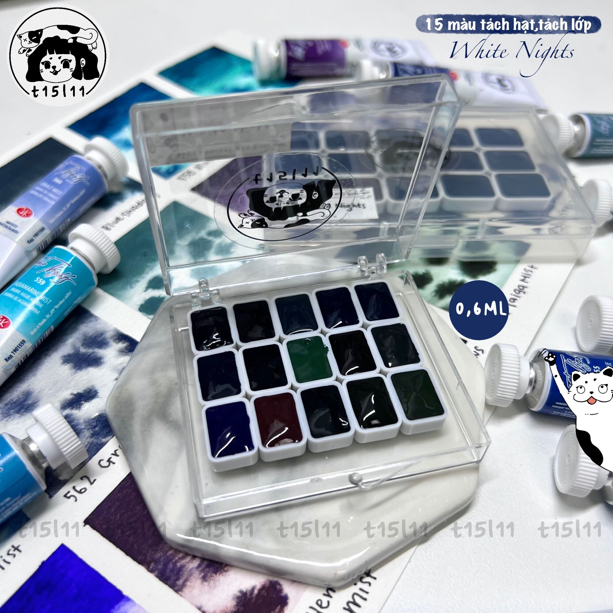 [t15l11] Pocket 15 màu White Nights tách lớp 0,6/1ml
