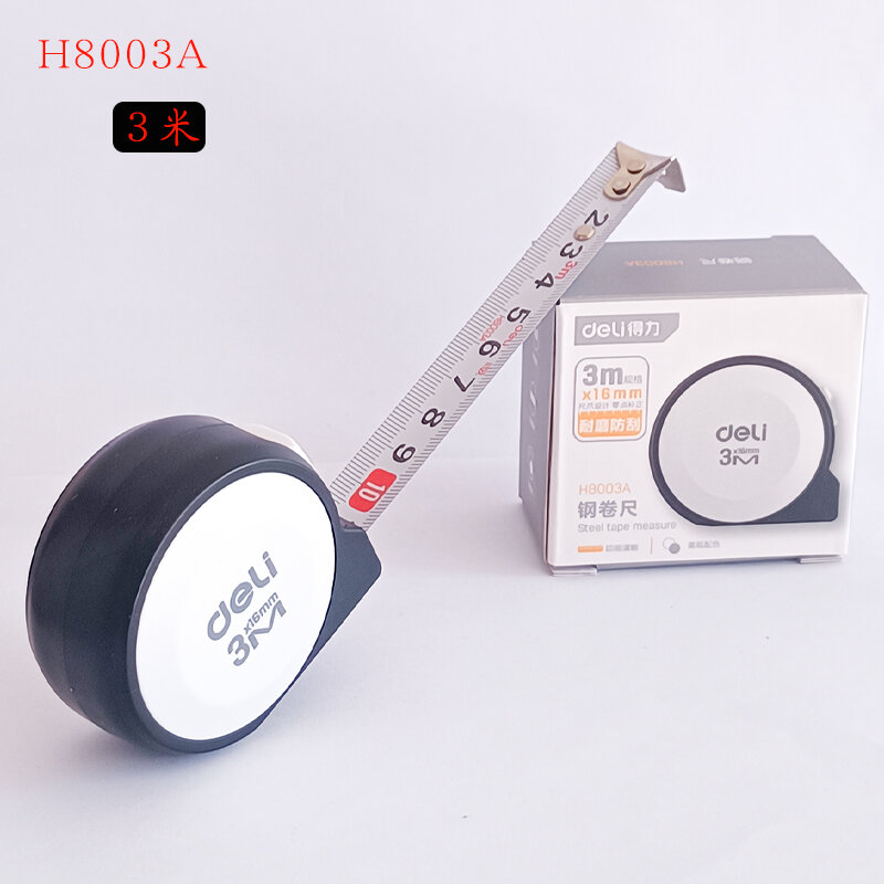 Thước cuộn thép thước kẻ deli thước kẻ cm, thước kẻ trong suốt tinh xảo độ chính xác cao, thước kẻ chế biến gỗ học sinh màu đen trắng chịu va đập