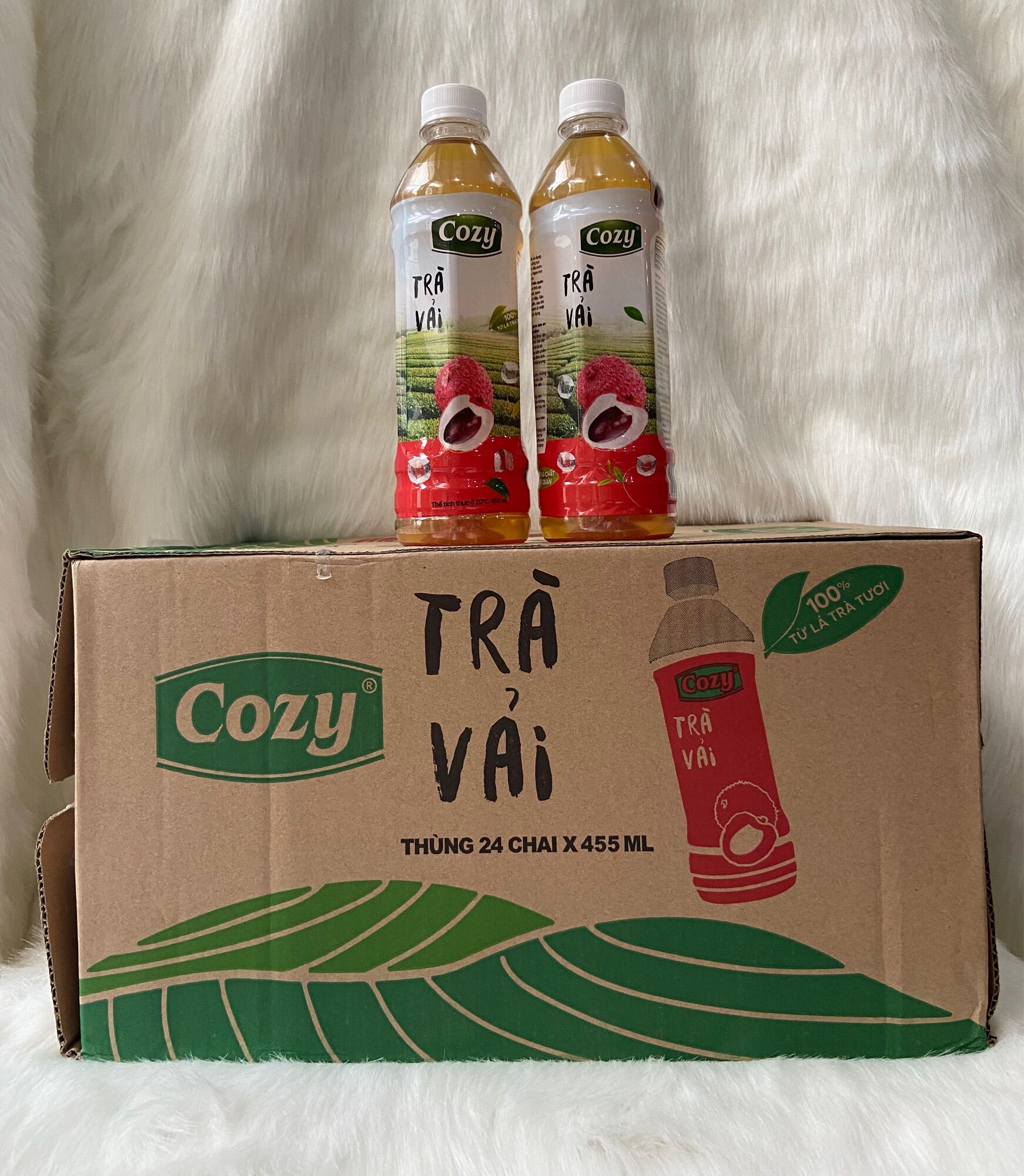 1 Thùng COZY Trà Vải /24 Chai *455ml