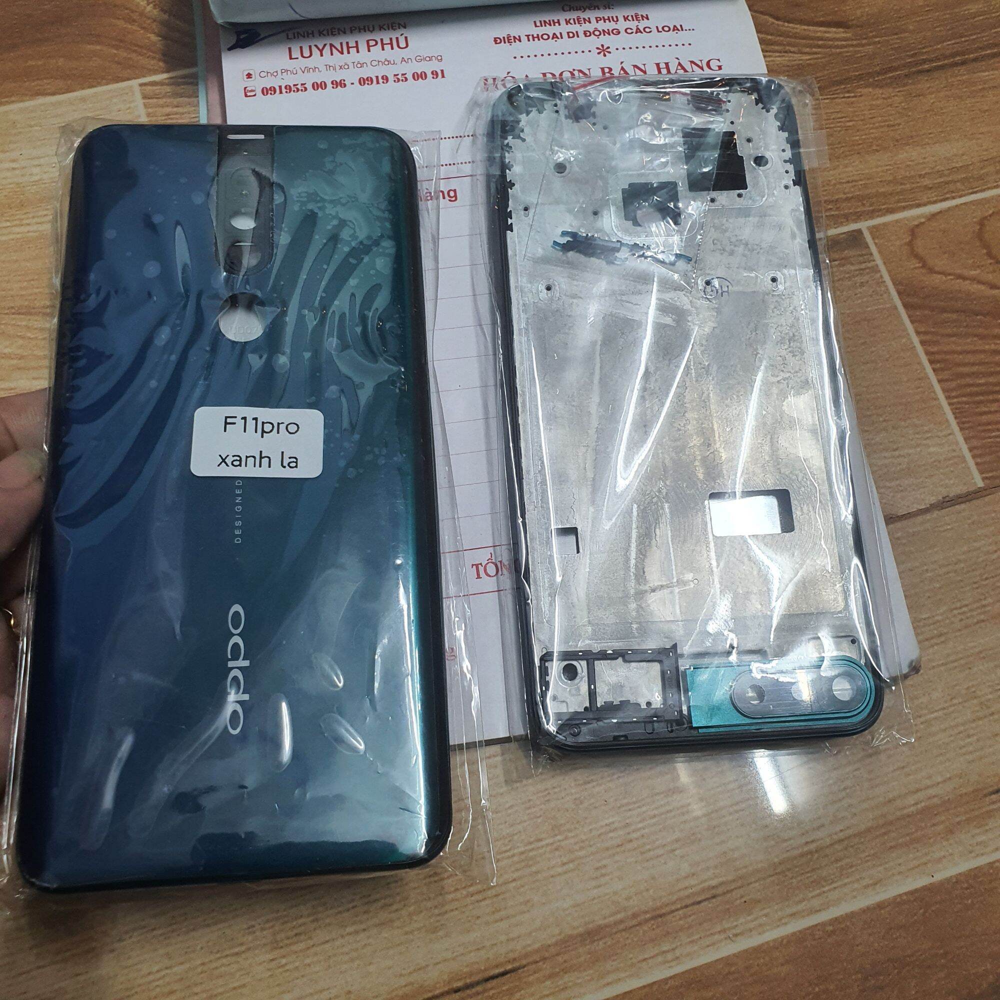 Vỏ oppo f11 pro bộ có khung sườn khay sim kính camera