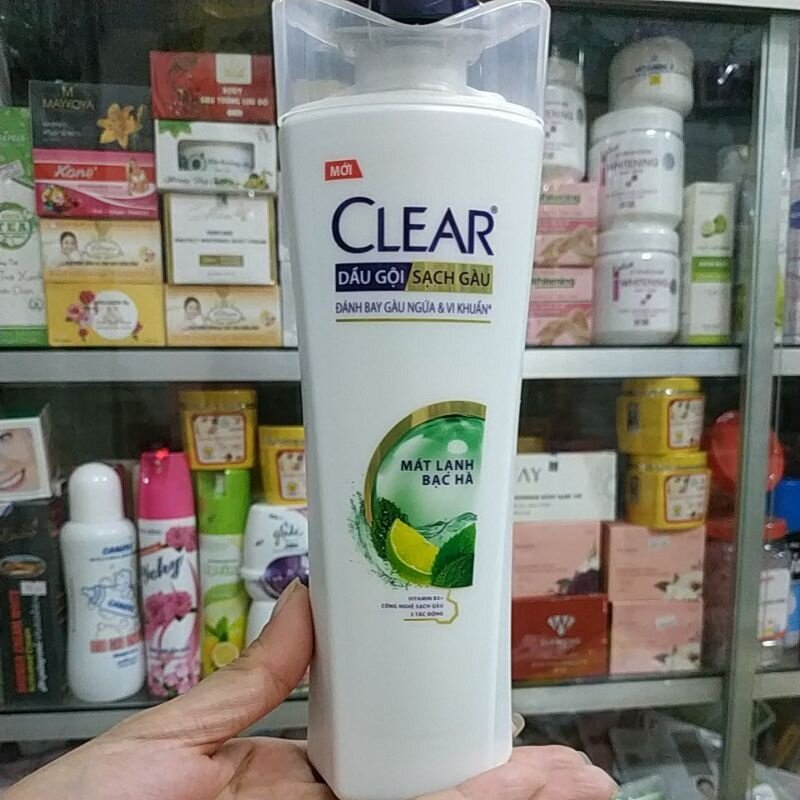 Dầu gội sạch gàu clear bạc hà 340g, hàng chính hãng