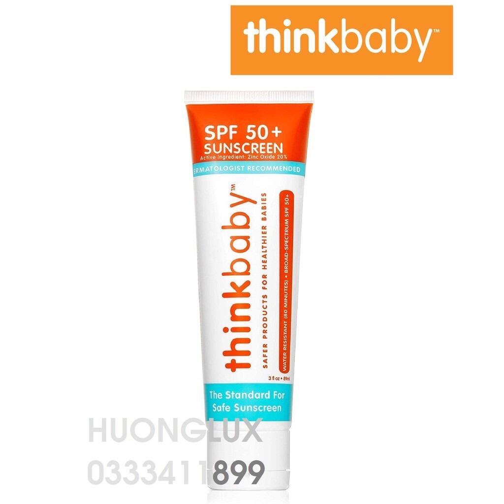 [Hcm]Kem Chống Nắng Cho Bé Thinkbaby Safe Sunscreen Broad Spectrum Spf50 3Oz - 89Ml