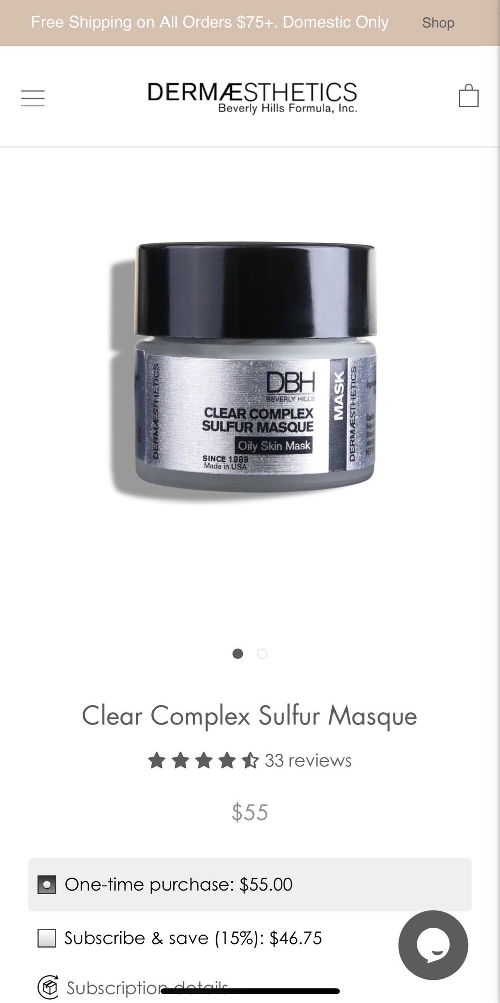 Mặt Nạ Dành Riêng Cho Da Mụn Ẩn DBH Clear Complex Sulfur Mask 30ml