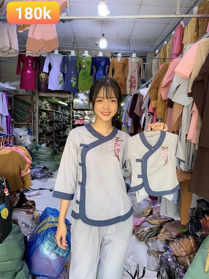 Đồ Lam Đi Chùa - Mẫu Kate Tim Phối