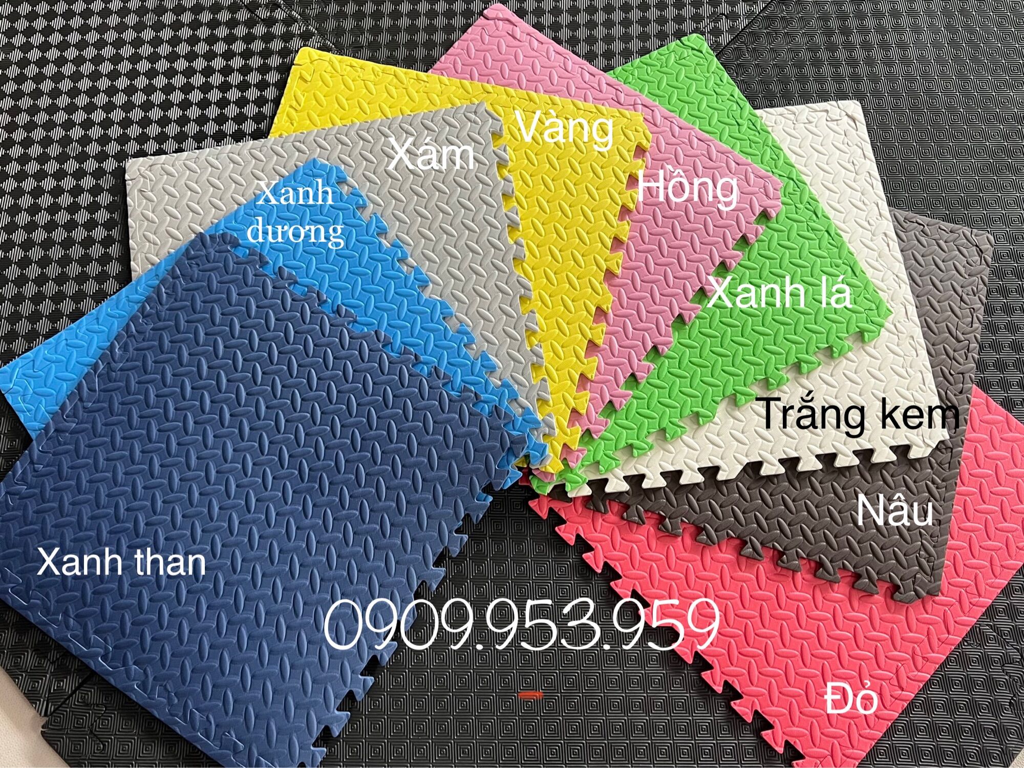 thảm xốp ghép lót sàn vân khế ( nhiều màu)60×60x1cm