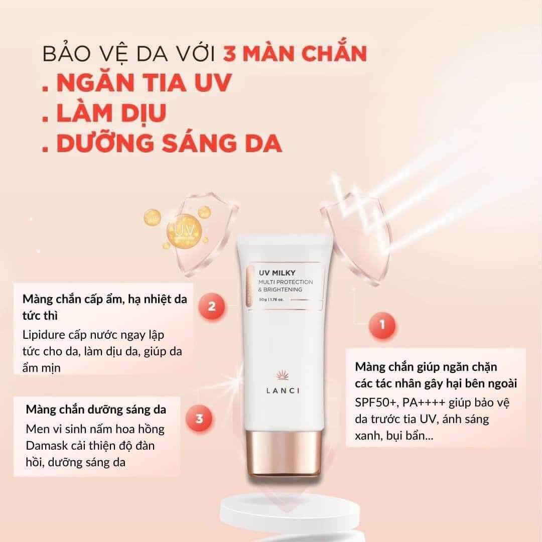 Sữa chống nắng lanci dưỡng ẩm làm sáng da mâu mới