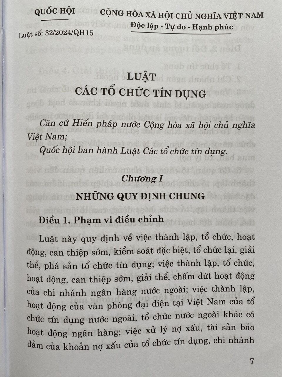 Luật Các Tổ Chức Tín Dụng
