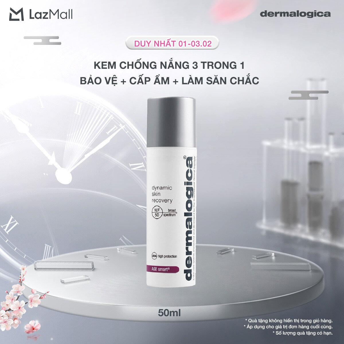 Kem chống nắng 3 trong 1 dermalogica dynamic skin recovery spf50 bảo vệ da làm săn chắc và dưỡng ẩm