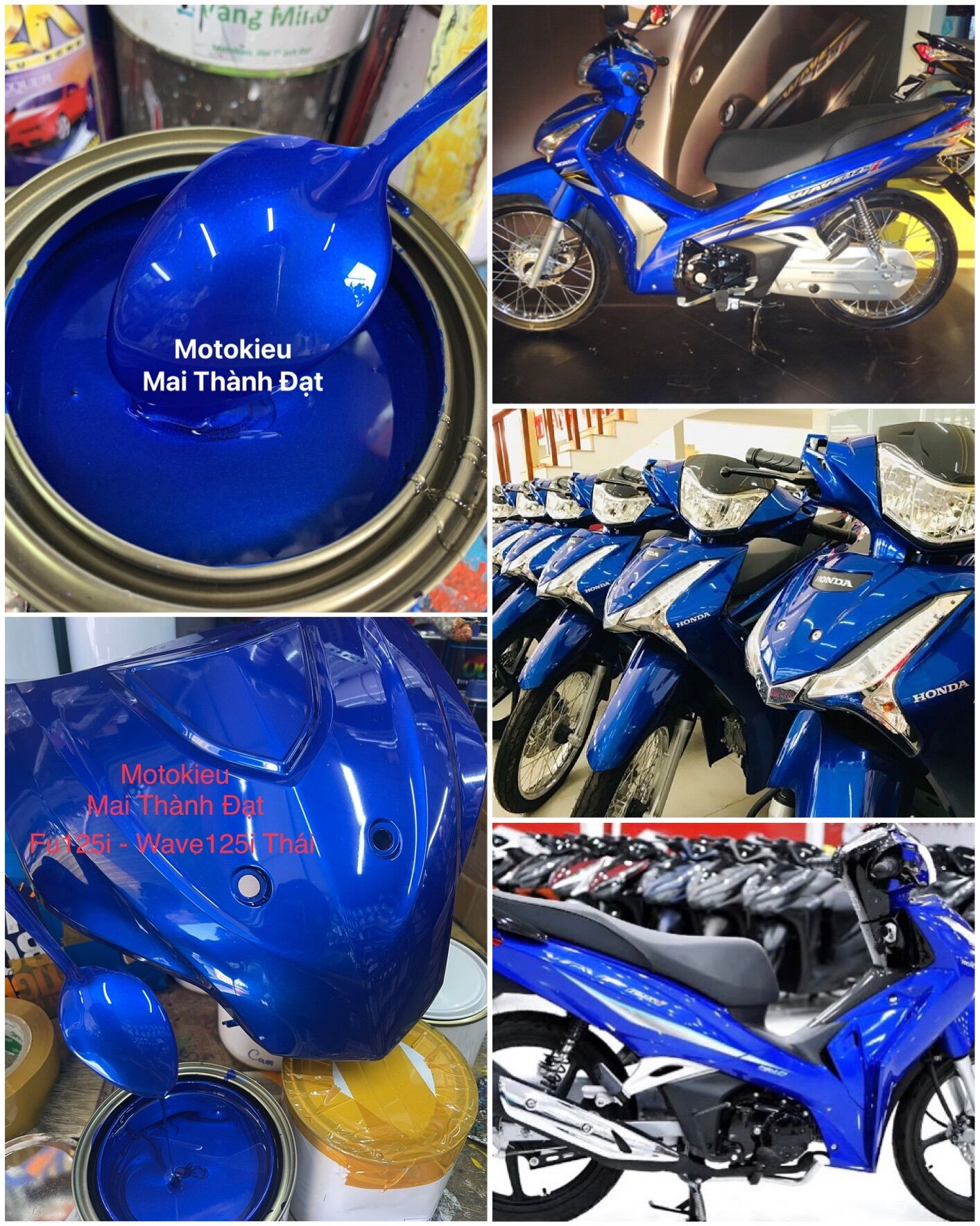 Màu Sơn Xanh Dương Xe Fur125i - Wave125i Nhập Thái ( sơn oto xe máy ) đóng lon 1kg . MotokieuMaiThànhĐạt