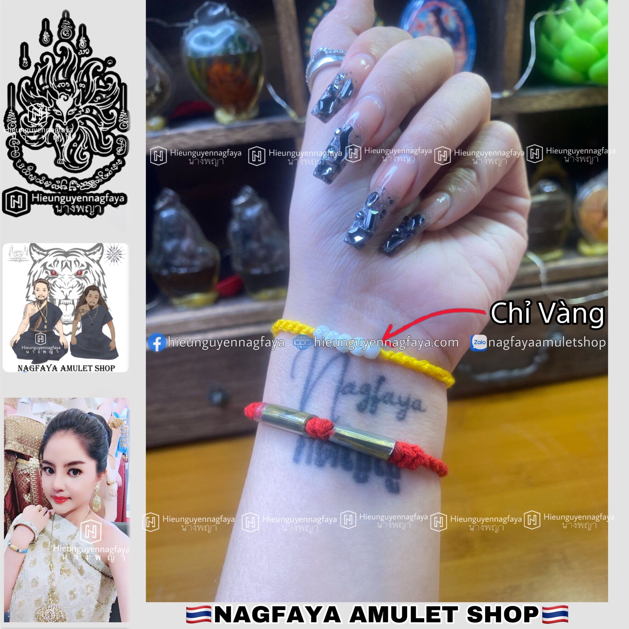 [[HÀNG THẬT]] Vòng Đeo Tay Chỉ Ngũ Sắc Thái Lan [hieunguyennagfaya]