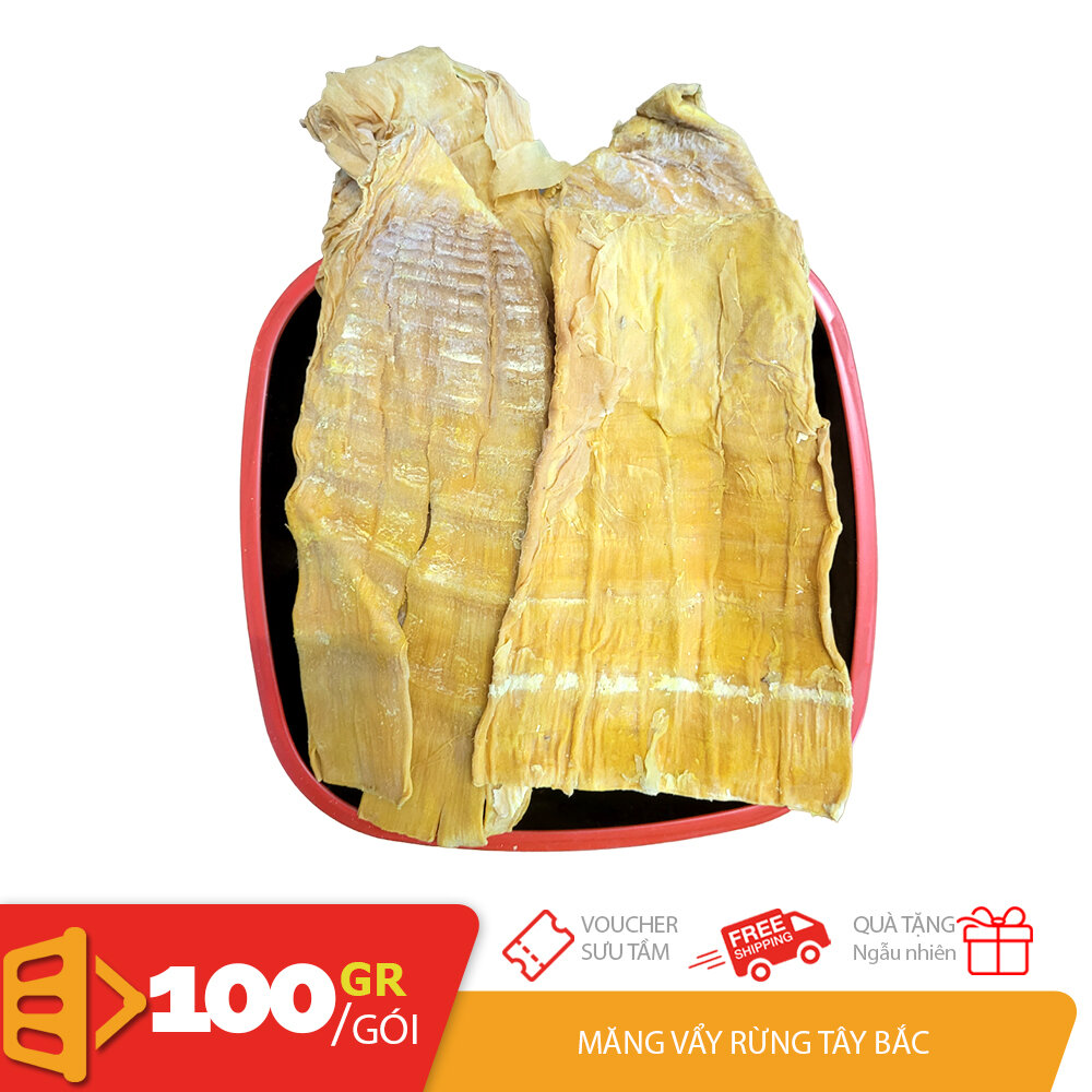 Gói 100gr măng vẩu măng khô nguyên lá rừng Tây Bắc giòn ngọt tự nhiên