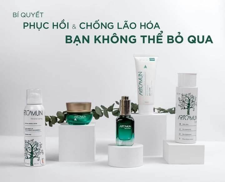 Bộ Dược Mỹ Phẩm Aricamun ( Sữa Rửa Mặt Toner Serum Kem Dưỡng Ẩm Xịt Khoáng)