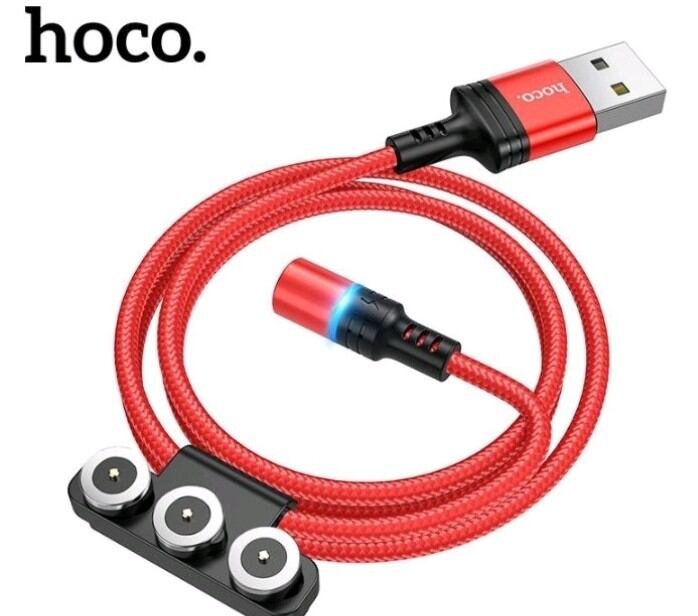 Cáp sạc nam châm 2A Hoco DU03 thay đổi 3 đầu Lightning/Type-C/Micro