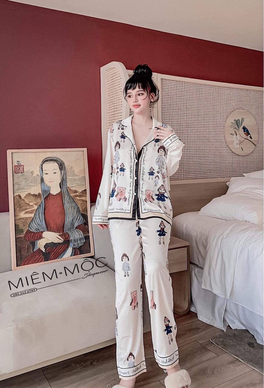 Bộ đồ pijama thiết kế lụa latin cao cấp
