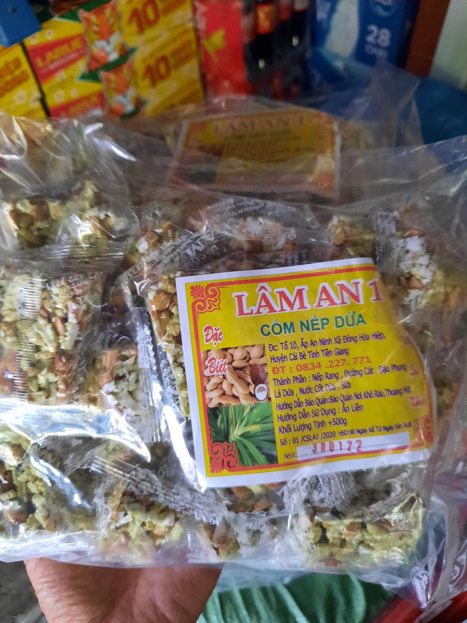cốm nếp dứa đậu phộng Lâm An 1 gói 500g