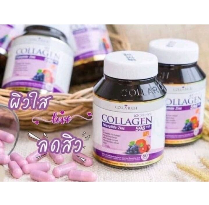 ( Bán sỉ) viên uống collagen trẻ hóa làn da , giảm mụn thâm Colla Rich Thái Lan 60 viên chính hãng_ Collagen Thái Lan 596