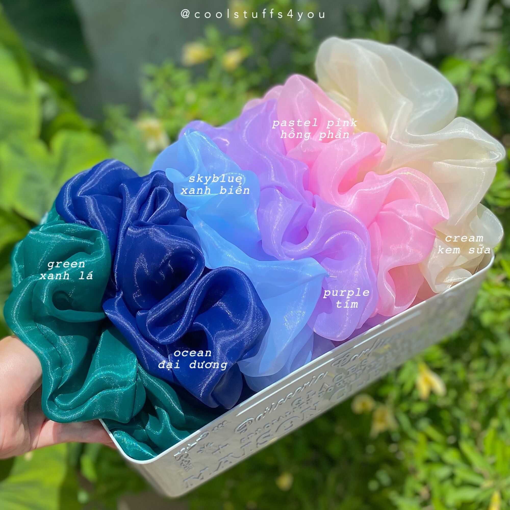 Buộc Tóc Scrunchies Voan Phồng Bigsize Siêu To Vải Đẹp
