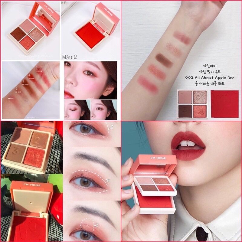 [HCM]Bảng phấn mắt và má hồng 2 in 1 IM MEME IM MULTI CUBE