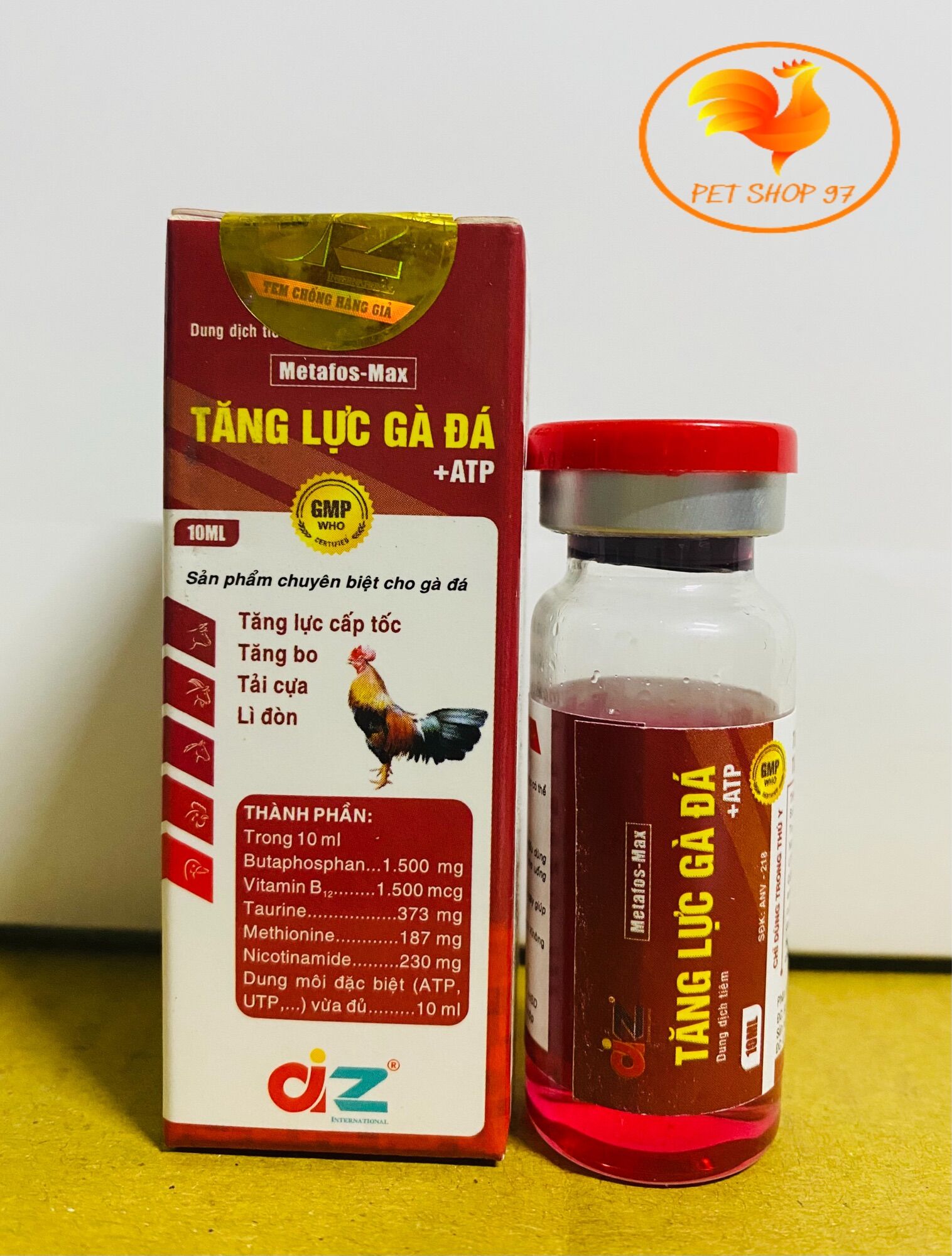 TĂNG LỰC GÀ ĐÁ chai 10ml tăng lực cấp tốc, tăng bo, tải cựa, lì đòn cho gà đá