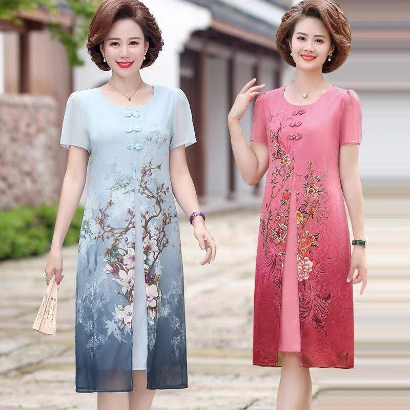 đầm trung niên nút tàu dự tiệc tôn da 2020