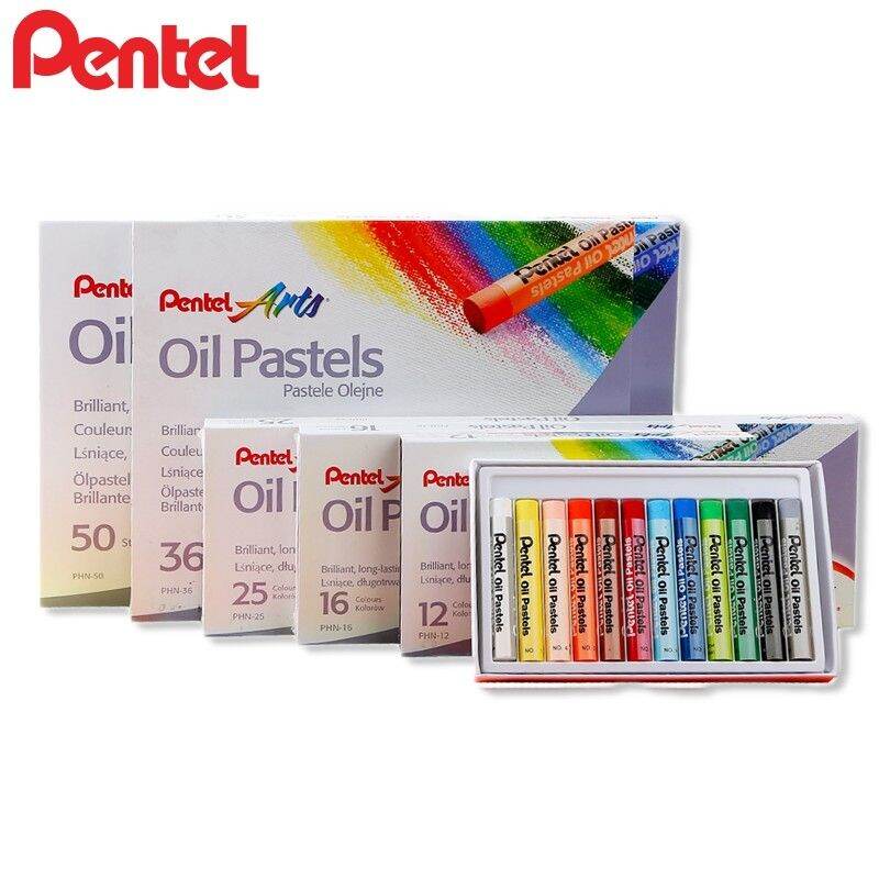 Sáp màu dầu Pentel oil pastel từ 12- 50 màu PHN12/ PHN16/ PHN25/ PHN36/ PHN50