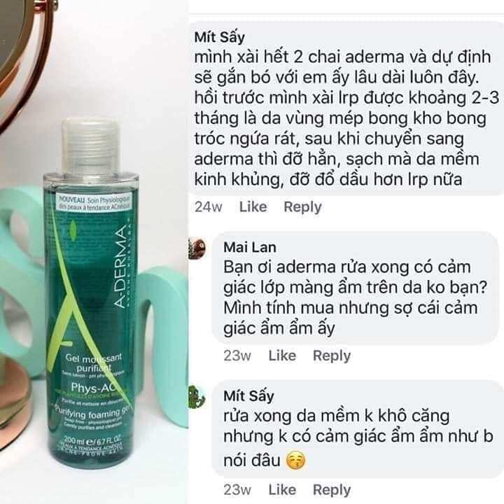 Sữa rửa mặt A derma