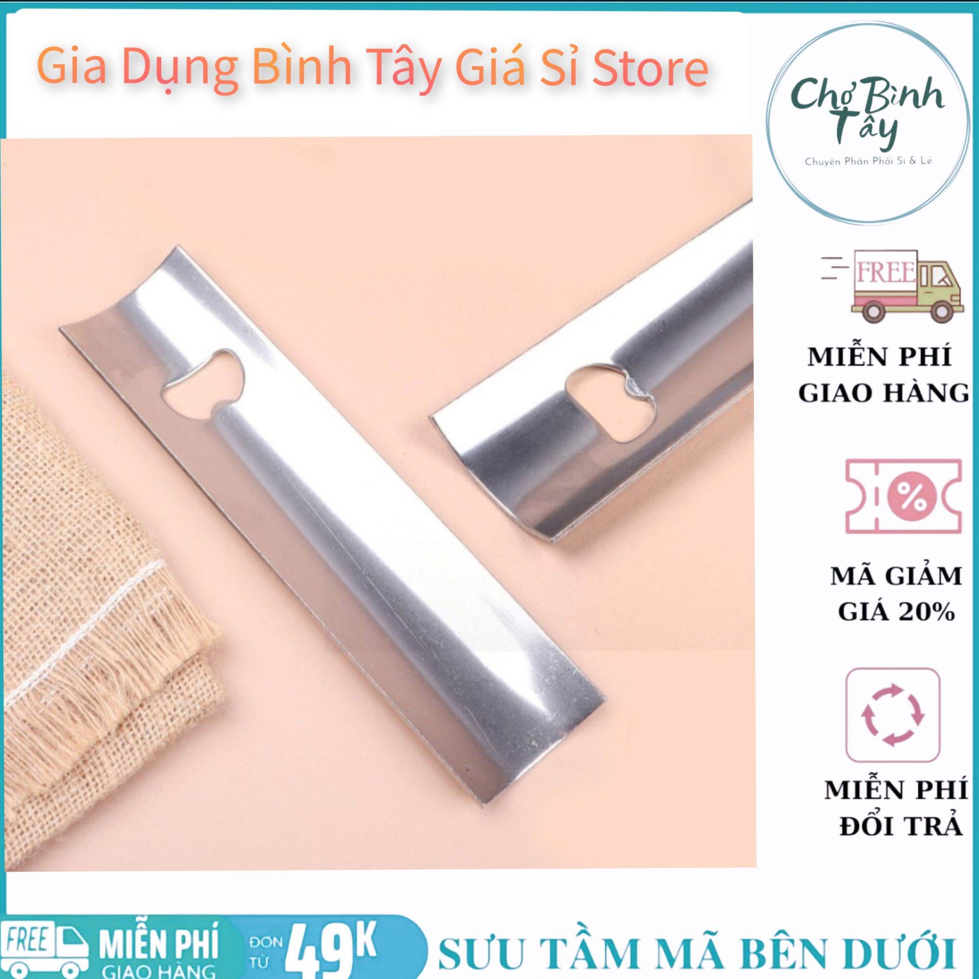 Dụng cụ đập nước đá mạ inox 2 trong 1 có thể khui bia , dụng cụ đập đá, cây đập đá inox