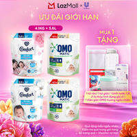 Bộ đôi COMBO giặt xả dành cho da nhạy cảm/bé yêu COMFORT OMO 3.6L/4.1kg