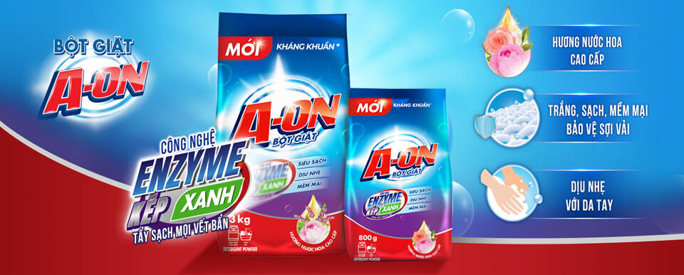 Bột giặt AON Hương Nước Hoa 6kg (Sạch, Thơm)