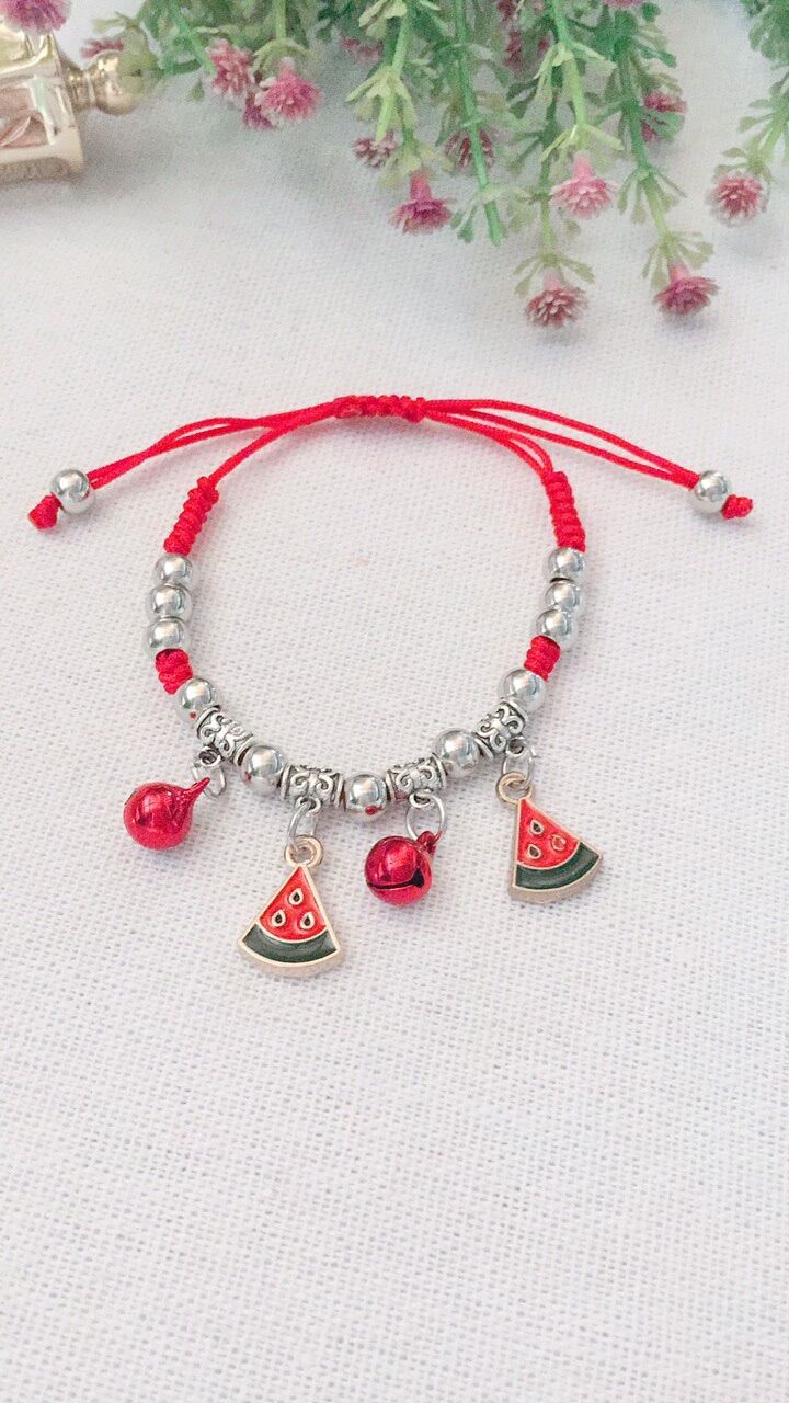 Vòng tay handmade dưa hấu 02, đa dạng mẫu mã, chất lượng đảm bảo và cam kết hàng đúng mô tả
