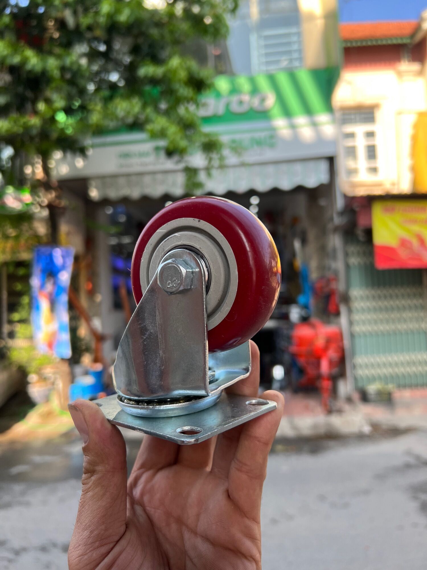 Combo 4 bánh xe đẩy hàng bánh 8cm chịu lực cao - 2 xoay và 2 bánh xoay có khóa