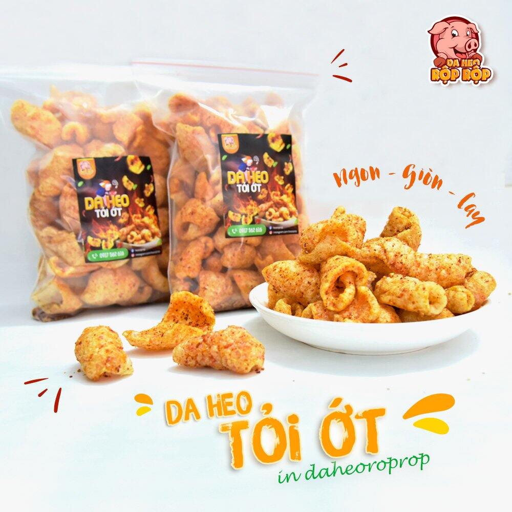 Da Heo Tỏi Ớt ??Heoroprop?? Da heo mix vị tỏi ớt giòn thơm 180gr chiên giòn siêu ngon