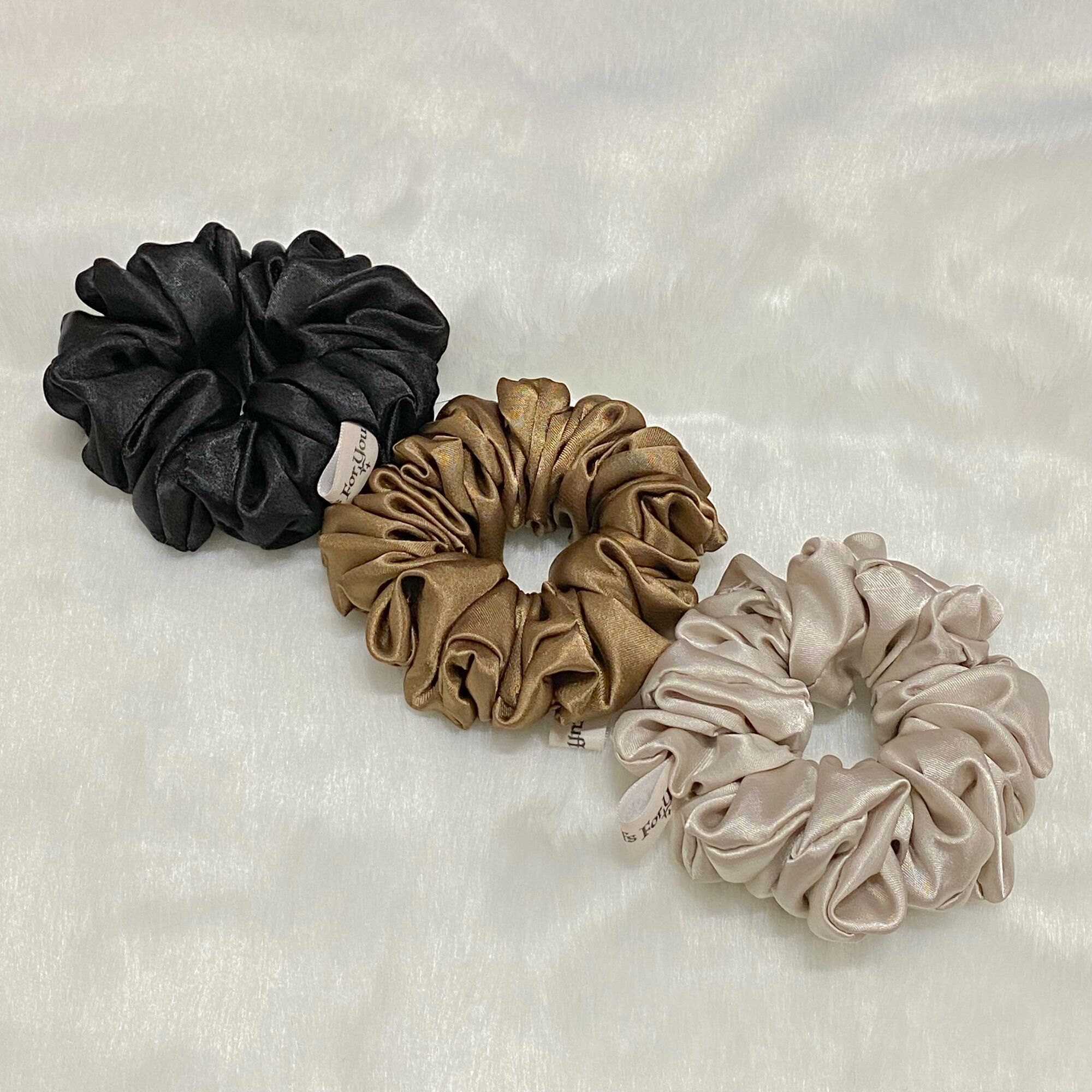Buộc Tóc Scrunchies Lụa Mịn Tone Màu Trầm🤎Size Thường