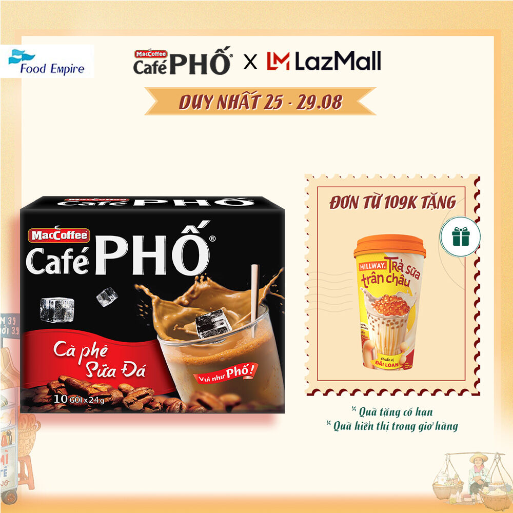 Cà phê Phố Sữa Đá - Maccoffee (hộp 10 gói x 24g)