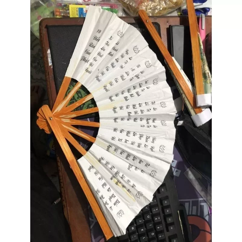 COMBO 10 CÂY QUẠT GIẤY TRANH CẢNH