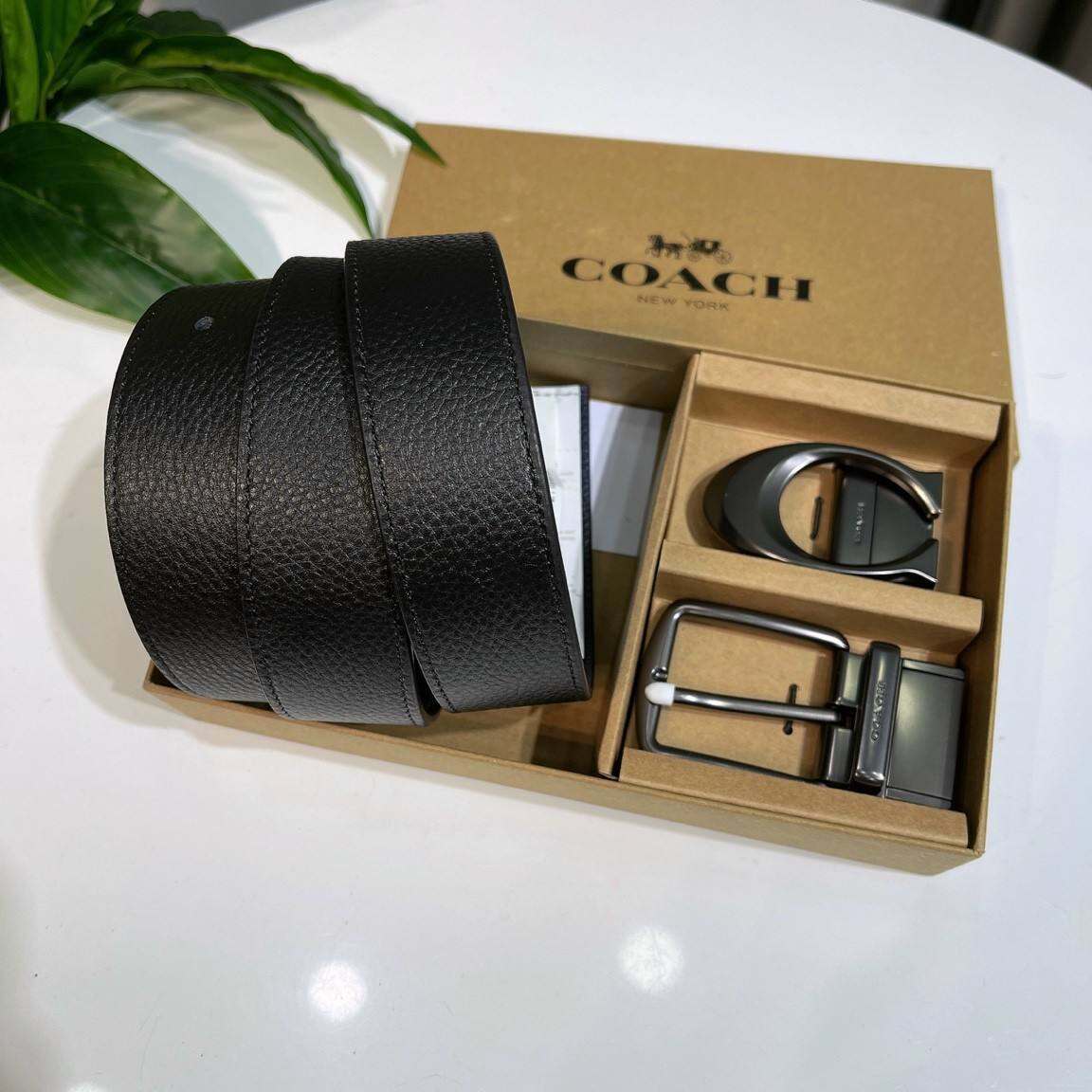 Thắt lưng C0ach nam 4 in 1 da bò thật chuẩn xịn