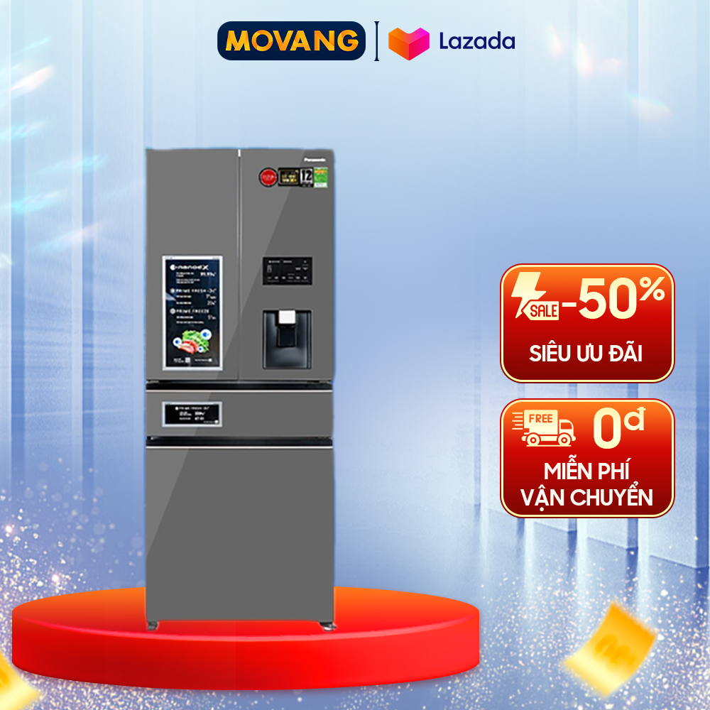 [GIAO TẠI HCM] - Tủ lạnh Panasonic NR-YW590YMMV 540lít 4 cánh Inverter ,Lấy nước ngoài, kháng khuẩn,