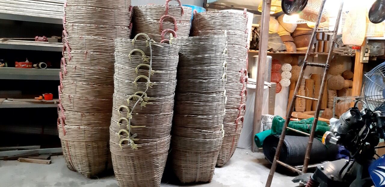 cần xé tre  ,sọt tre size 70cm