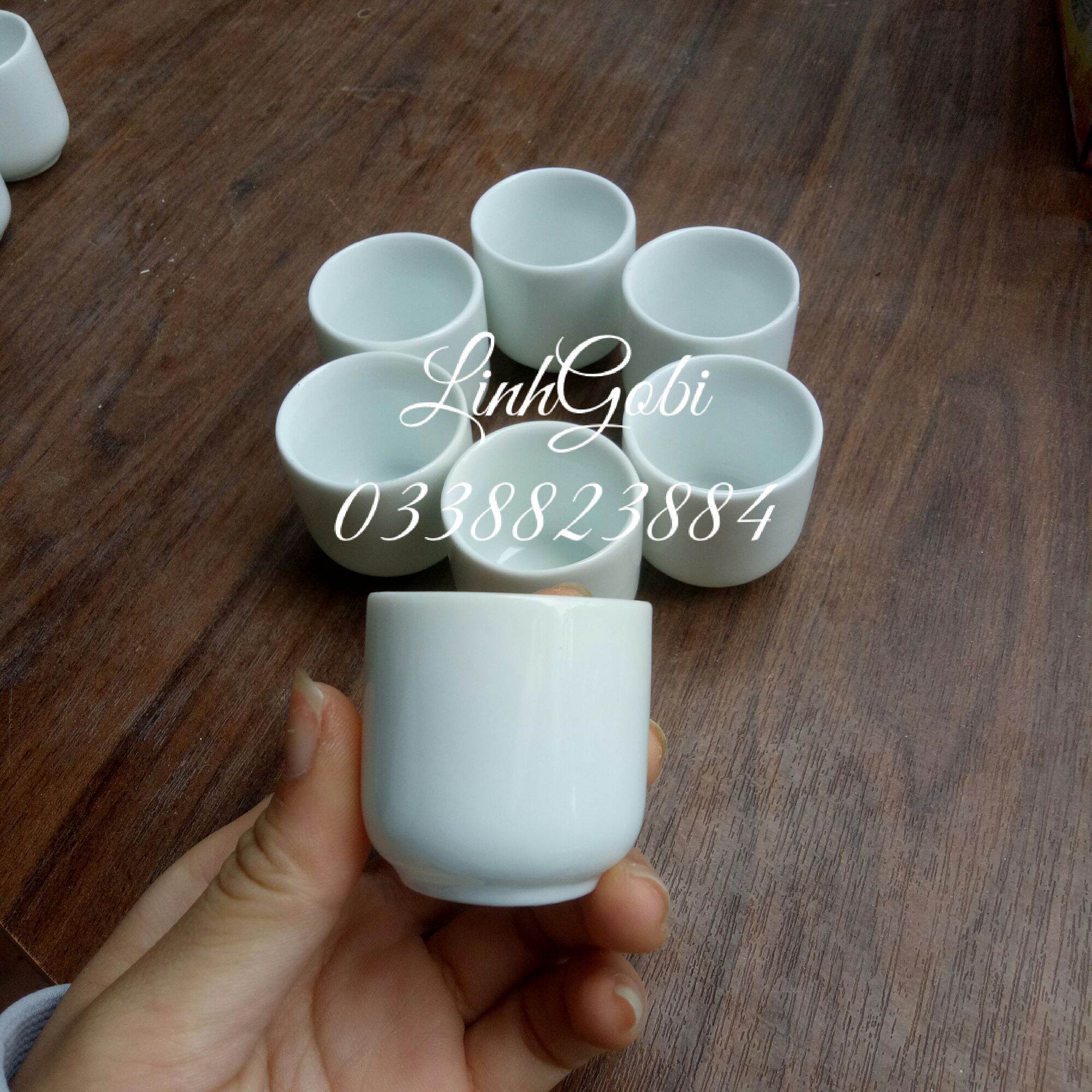 Chén sứ mini dáng ống uống nước, uống trà 4x4cm